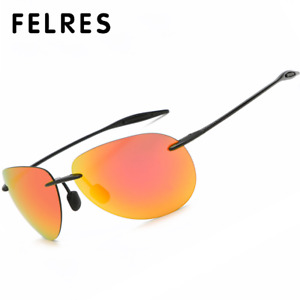 Ultra Light TR90 Rimless Polarized Sunglasses For Men Outdoor Driving Glasses 