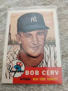1991 TOPPS ARCHIVES Baseball - reprints of 1953 - BOB CERV #210 Yankees Pitcher 