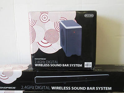 Monoprice 2.1-канальный домашний кинотеатр звуковая панель с 2,4 ГГц беспроводной сабвуфер - 2шт - Изображение 1 из 3