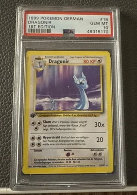 1st Edition German Dragonair 18/102 Dragonir Rare Pokemon Card Base Set PSA 10 - Image 1 of 2