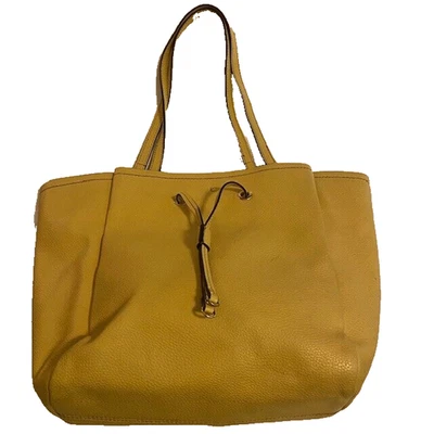 Liz Claiborne Yellow Pebbled Faux Leather Shoulder Handbag Purse Tote Bag - Image 1 of 4