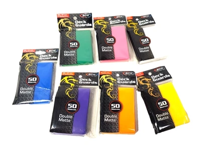 BCW 50 Count Deck Guard Card Protector Sleeves DOUBLE MATTE 7 Pack LOT 66x91 TCG - Image 1 of 4