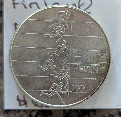 1971 Finland Silver 10 Markkaa, European Athletic Championships - Image 1 of 2