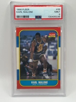 Fleer #68 1986-87 Karl Malone novato PSA 9 Foto 1 de 2