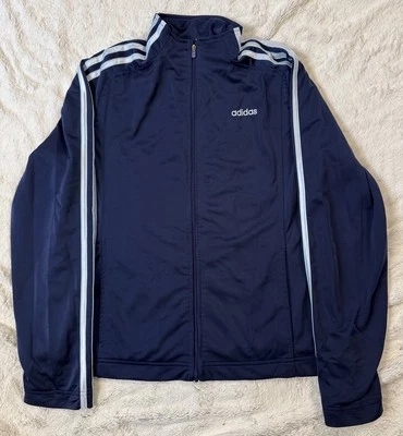 Chaqueta deportiva Adidas vintage para mujer grande azul marino con logotipo cremallera completa Y2K 2003 Foto 1 de 4