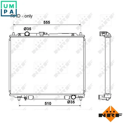 RADIATOR ENGINE COOLING 53666 FOR 4M40-T 2.8L 4cyl - Image 1 of 4