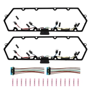 Juego de juntas de cubierta de válvula F81Z-6584-AA 7,3 L con arnés de bujía incandescente de inyector compatible - Imagen 1 de 7