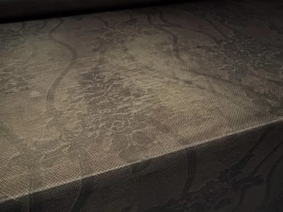 Power Mesh Stretch Spandex Fabric, Per Metre - Damask Shadow Print - Dark Taupe - Image 1 of 4