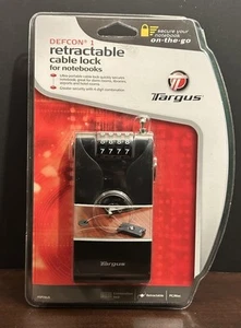 Serrure à câble rétractable pour ordinateur portable Targus Defcon 1 ASP29US dortoir d'hôtel NEUF - Photo 1/2