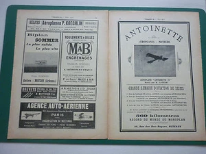 3/1910 PUB MOTOREN FLUGZEUGE ANTOINETTE IV LATHAM DOPPELDECKER SOMMER MOUZON AD - Bild 1 von 1