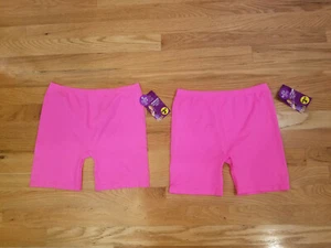 Lot of 2 Girls Biking Biker Shorts Elastic Waist Pull on Hot Pink XL 14/16 - Picture 1 of 2