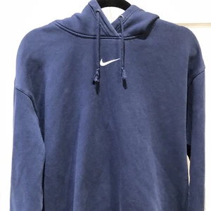 Sudadera con Capucha Vintage Nike Center Swoosh Azul Marino S Pequeña Hip Hop Travis - Imagen 1 de 8