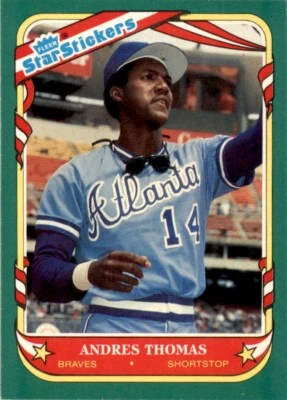 1987 Fleer Star Stickers. Andres Thomas . Atlanta Braves #117 - Image 1 of 2