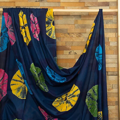 Multicolor Tie Dye Print Cotton Fabric by Yard Indian Textile for DIY Projects - Image 1 of 4