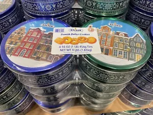 4 x Kelsen Biscotti al Burro Danesi Natale Ringraziamento Vacanze Compleanno 1Lb Latta - Foto 1 di 7