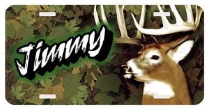 Personalized Monogrammed License Plate Auto Car Tag Deer Hunting Camouflage Buck - Picture 1 of 2