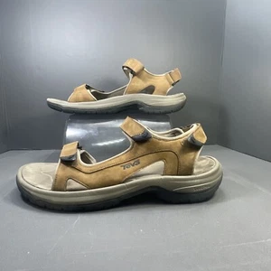 Teva Langdon Sandal Walnut Leather Sandals Mens Size 12. NICE - Picture 1 of 13