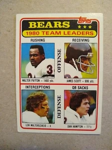TARJETA DE FÚTBOL WALTER PAYTON CHICAGO BEARS 1981 TOPPS Lista de verificación #264 - Imagen 1 de 2