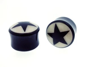 NEW PAIR STAR HORN 5/8" INCH (16MM) PLUGS body jewelry PLUG - Picture 1 of 1