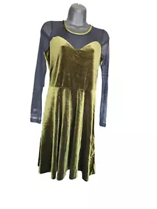 Molly Bracken Premium olivgrün Samtkleid Spitzenärmel Damen Größe Small - Bild 1 von 3