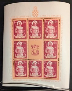 CROATIA 1944, MNH MINI SHEETS MICHEL CAT.# 154-157 COMPLETE SET. LOOK ! - Picture 1 of 6