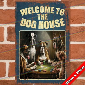 DOG HOUSE 30cm Metal Signs Mancave Shed Bar Garage Funny Gift Retro Tin Sign UK - Picture 1 of 3