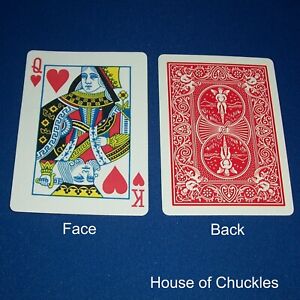 Queen of Hearts / King of Hearts, Half Horizontal, Red - Bicycle Gaff Card