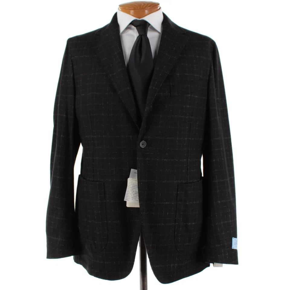 Abrigo deportivo Belvest nuevo con etiquetas mezcla de lana talla 54R (44R EE. UU.) en negro a cuadros Foto 1 de 4