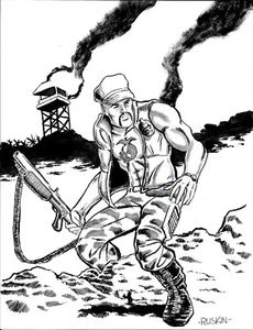 Dibujo GI Joe Gung-Ho 8,5""x11"" Artista Kurt Ruskin Arte Original Kurtmudgeon GIJoe - Imagen 1 de 6