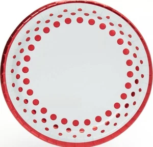 Sparkle & Shine Ruby Red Wedding Anniversary Party 10.25" Paper Banquet Plates - Picture 1 of 1