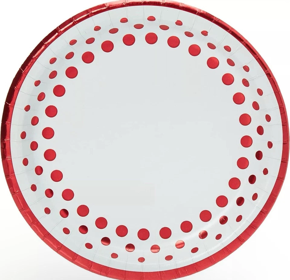 Sparkle & Shine Ruby Red Wedding Anniversary Party 10.25" Paper Banquet Plates - Image 1 of 1
