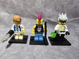 3x Lego Series 4 Collectible Minifigures 8804 Soccer Player, Scientist, Rocker - Picture 1 of 4