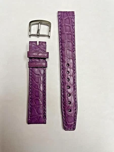 15mm Purple Genuine Crocodile Leather Watch Band - MADE IN USA - Picture 1 of 3