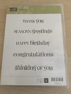 Stampin’  Up! “Curly Cute” Stamp Set BRAND New￼mixed Theme Phrases - Picture 1 of 4