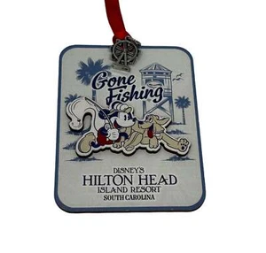 Disney Hilton Head Resort Mickey & Pluto Ornament-Gone Fishing - Picture 1 of 2