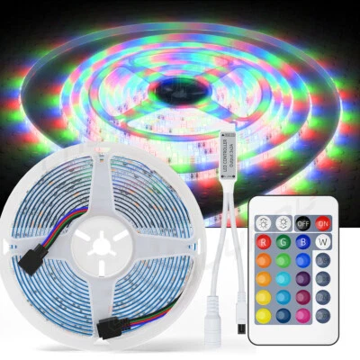 Led Strip Lights 16 Ft 5m Flexible Multi Color RGB 3528 300 leds 4 Pin+Tape 12V - Image 1 of 4