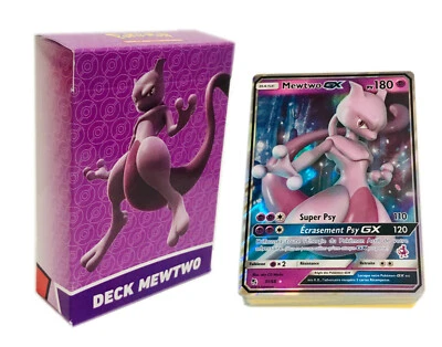 Deck MEWTWO GX Académie de 60 cartes Pokemon en édition française + 60 Sleeves