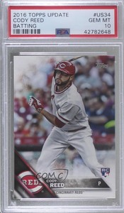 2016 Topps Update Image Variation Cody Reed SP (Hitting) PSA 10 GEM MT Rookie RC