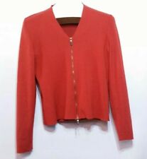 Judith Hart Collection Fullzip Cardigan Jacket Auburn Burnt Orange EUC Women's S