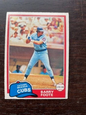 1981 O-Pee-Chee baseball OPC #305 Barry Foote - Chicago Cubs NRMT - Image 1 of 2