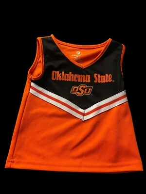 OSU Girls Cheerleader Top Size 4 5 XS Orange Black Oklahoma State University - Image 1 of 4