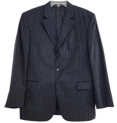JACK VICTOR Men Size 40S Short Wool Navy Blue Pin Stripe 3 Button Blazer Jacket - Image 1 of 4