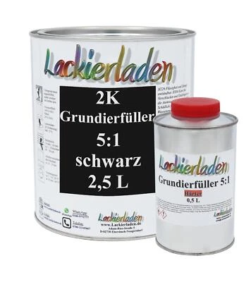 SET Grundierfüller 5:1 schwarz inkl. Härter 3,0 L Grundierung 2,5 L Härter 0,5 L - Bild 1 von 4