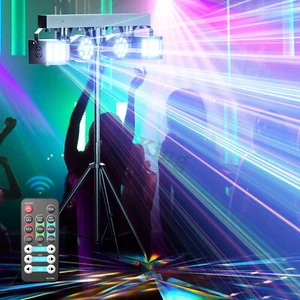 DJ Light w/Stand Remote DMX RGBW Stage Lighting LED Disco Light Effect with Bag - Picture 1 of 16