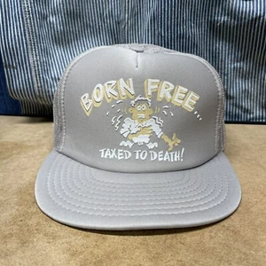Sombrero de camionero de colección nacido libre impuesto a la muerte humor divertido malla Snapback - VER FOTOS - Imagen 1 de 14