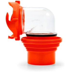 RV Elbow Sewer Hose Clear Odor Tight Connection 360 Degree Rotation Trailer Boat - Picture 1 of 8