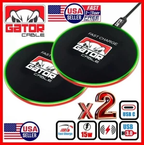 2x 30W Wireless Phone Charger Pad Dock Fast Charge for Samsung iPhone Universal - Picture 1 of 15