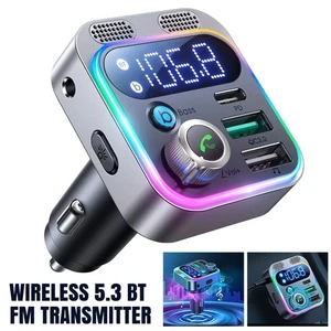 Trasmettitore FM Bluetooth 5.3 Auto Wireless Lettore MP3 USB Caricabatteria Auto Adattatore - Foto 1 di 2