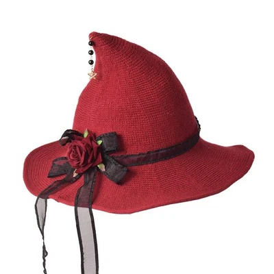 Sombrero de bruja de fieltro steampunk para mujer con engranajes gorra tejida estilo-06 Foto 1 de 4