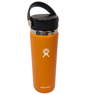 Hydro Flask 20 oz Wide Flex Cap Bottiglia d'acqua, arancione, acciaio inossidabile, isolata - Immagine 1 di 4